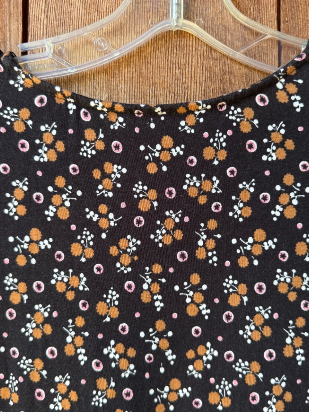 EUC BODEN Crew Neck Black Floral Pop Spot Long Sleeve Jersey Midi Dress US 20/22 - Picture 9 of 11